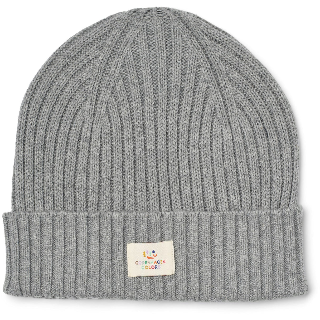 COPENHAGEN COLORS Grey Melange Cotton Knitted Classic Beanie