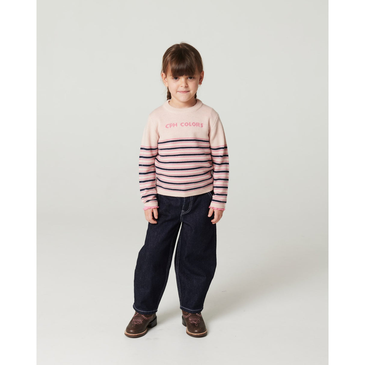 COPENHAGEN COLORS Raw Denim Organic Balloon Denim Pants W. Hearts Back Pockets