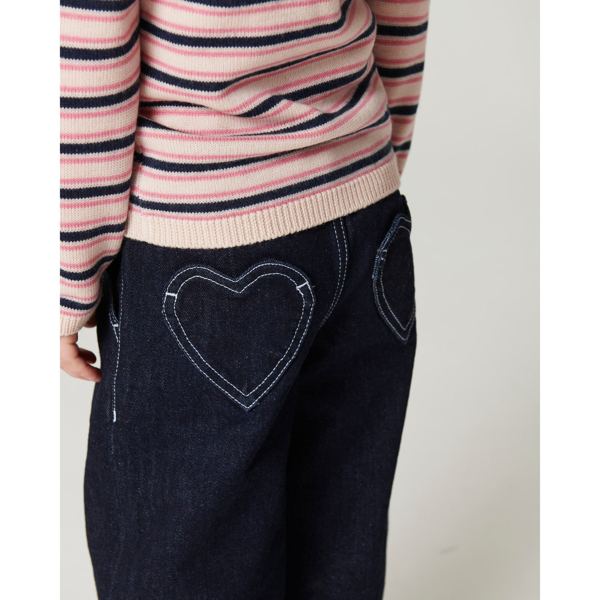COPENHAGEN COLORS Raw Denim Organic Balloon Denim Pants W. Hearts Back Pockets