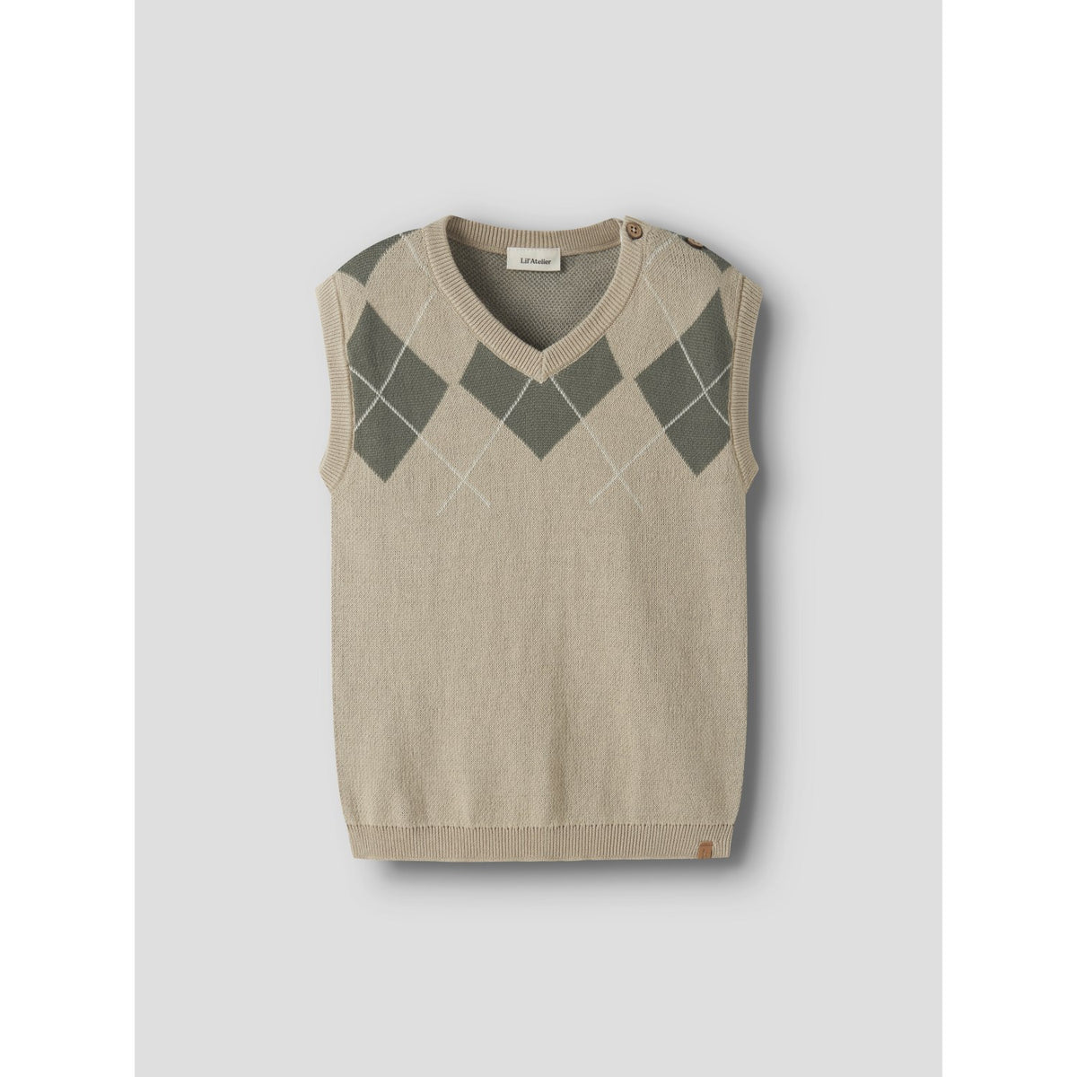 Lil'Atelier White Pepper Mulled Basil Nmmronan Knit Vest Lil