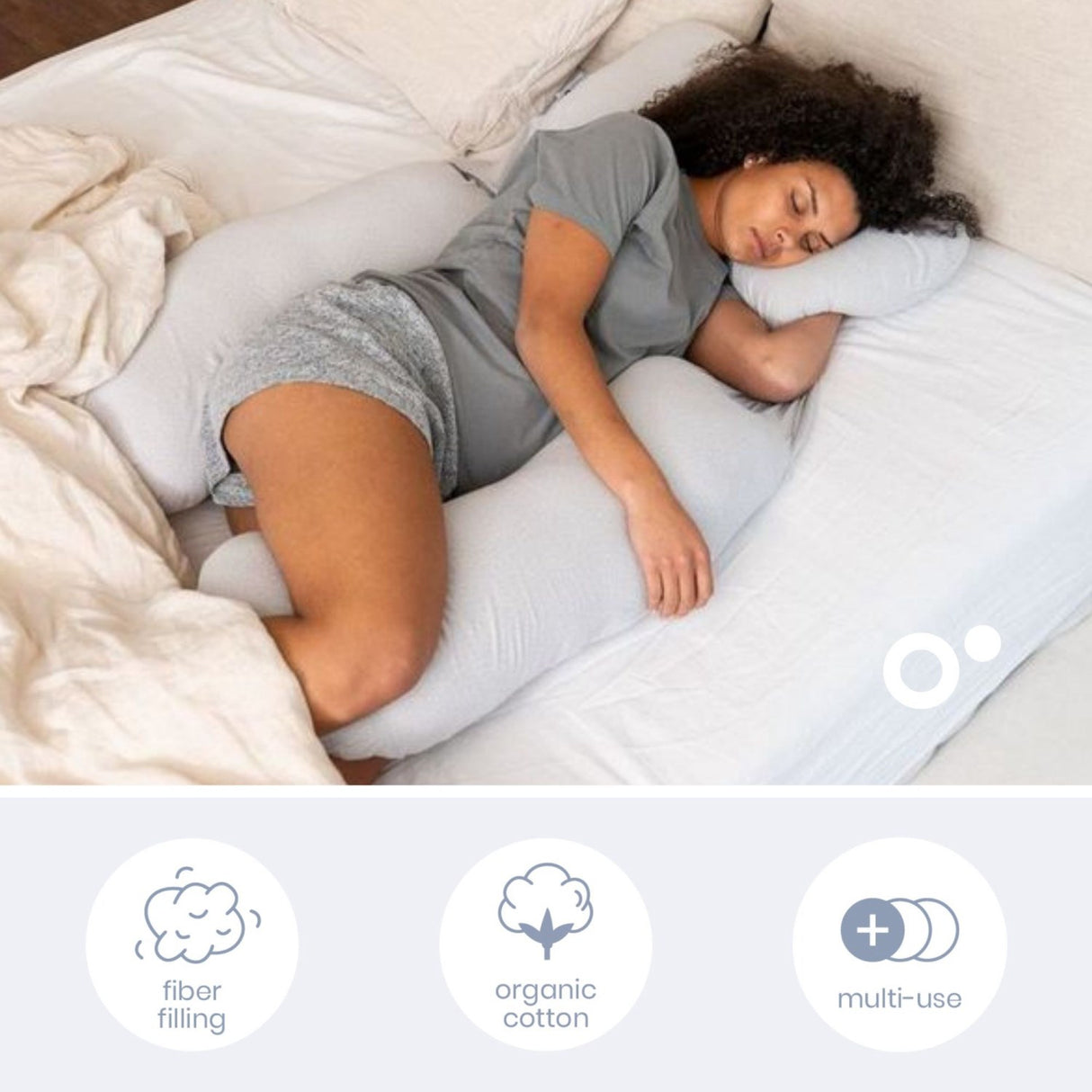 Doomoo Grey Polka Dots Maxi Pregnancy Pillow