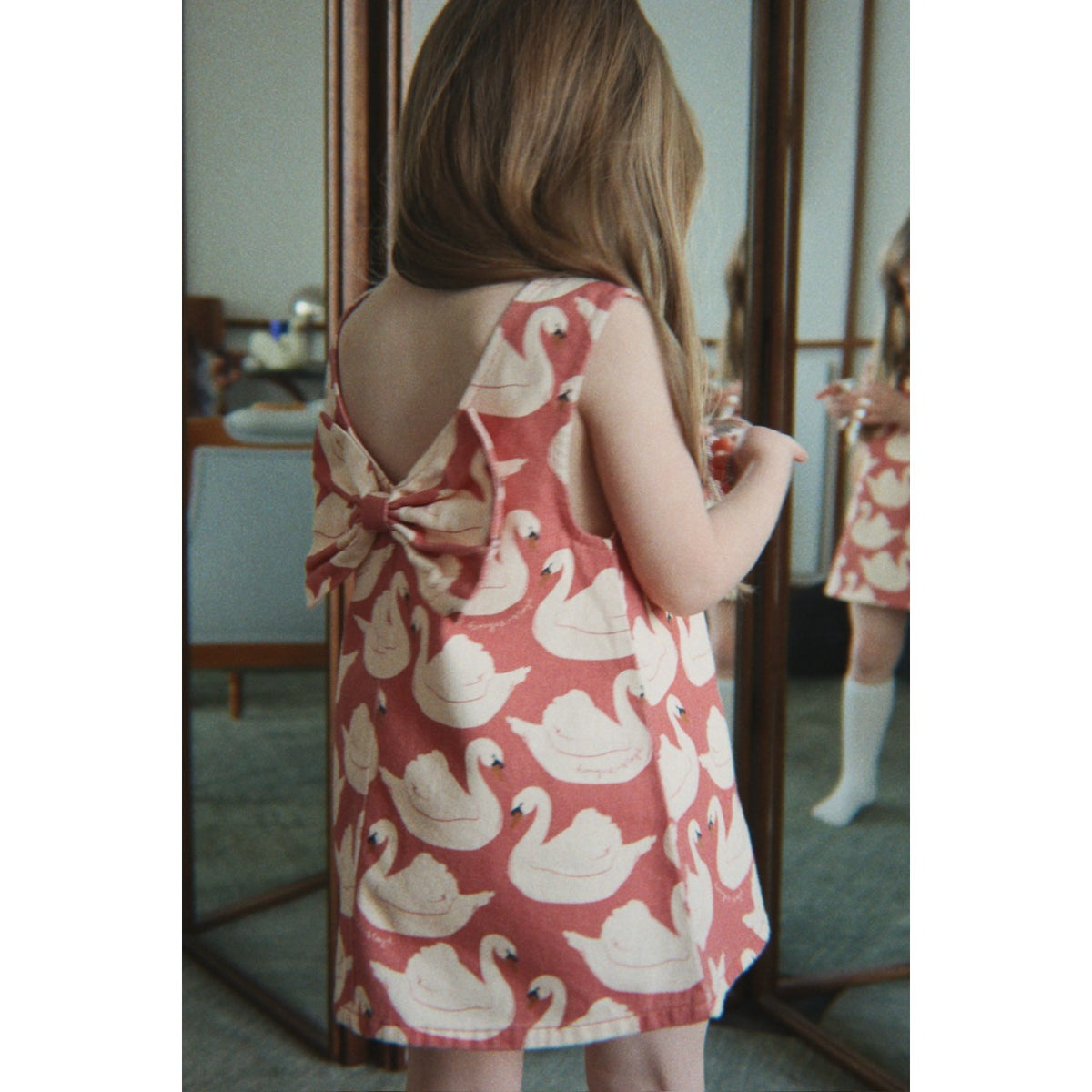 Konges Sløjd Swan Rose Magot Bow Dress Gots