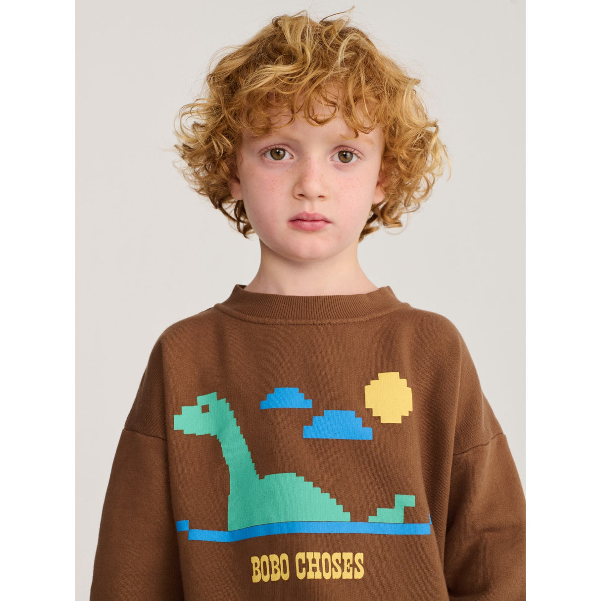 Bobo Choses Dark Brown Lake Monster Sweatshirt