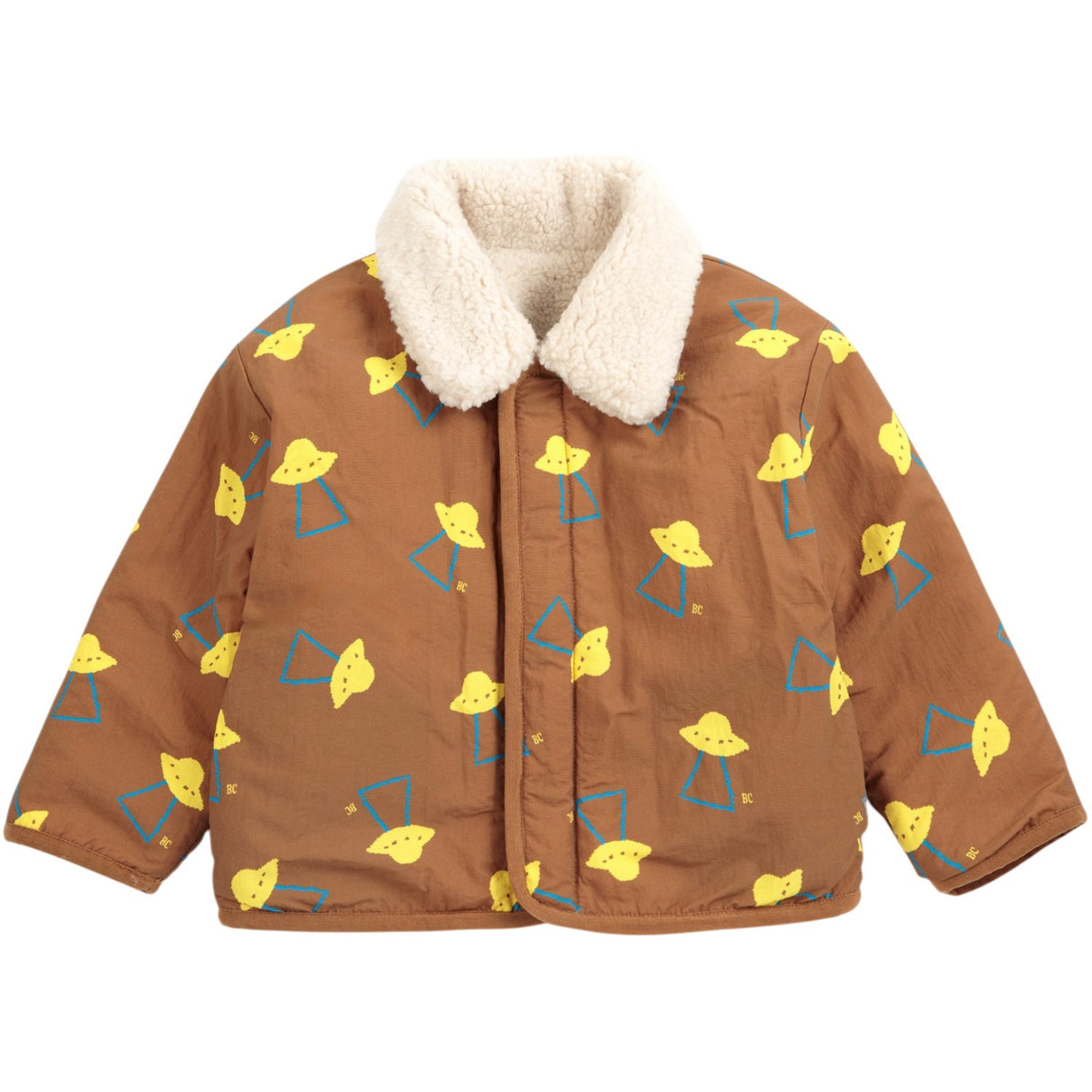 Bobo Choses Brown Pixel Abduction Sheepskin Reversible Jacket