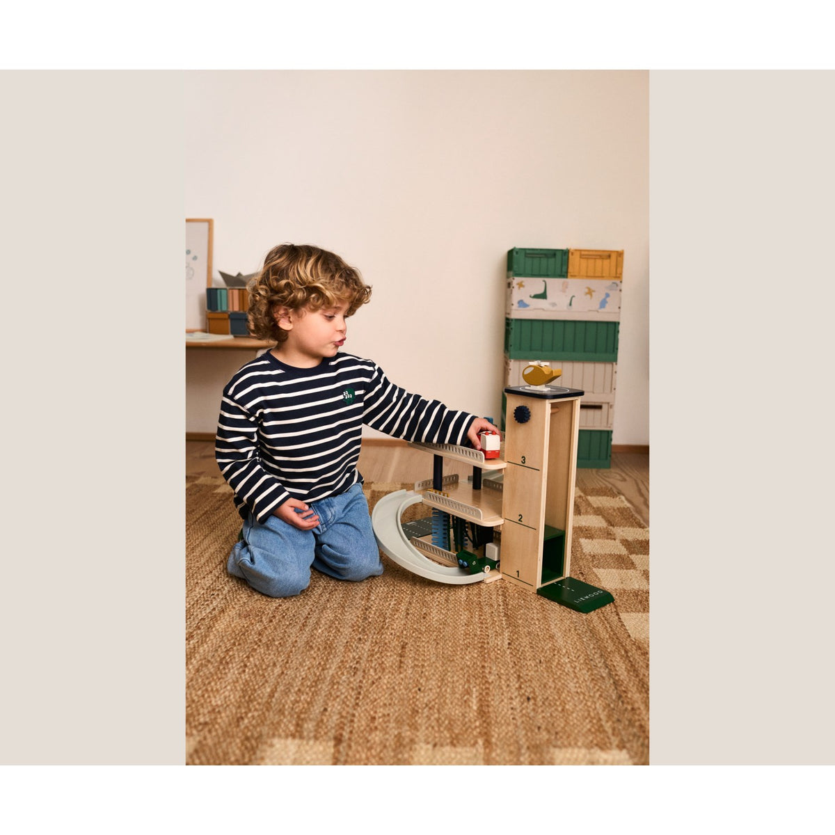 LIEWOOD Beach Blue Multi Mix Jordy Wooden Multi Play Parking Tower
