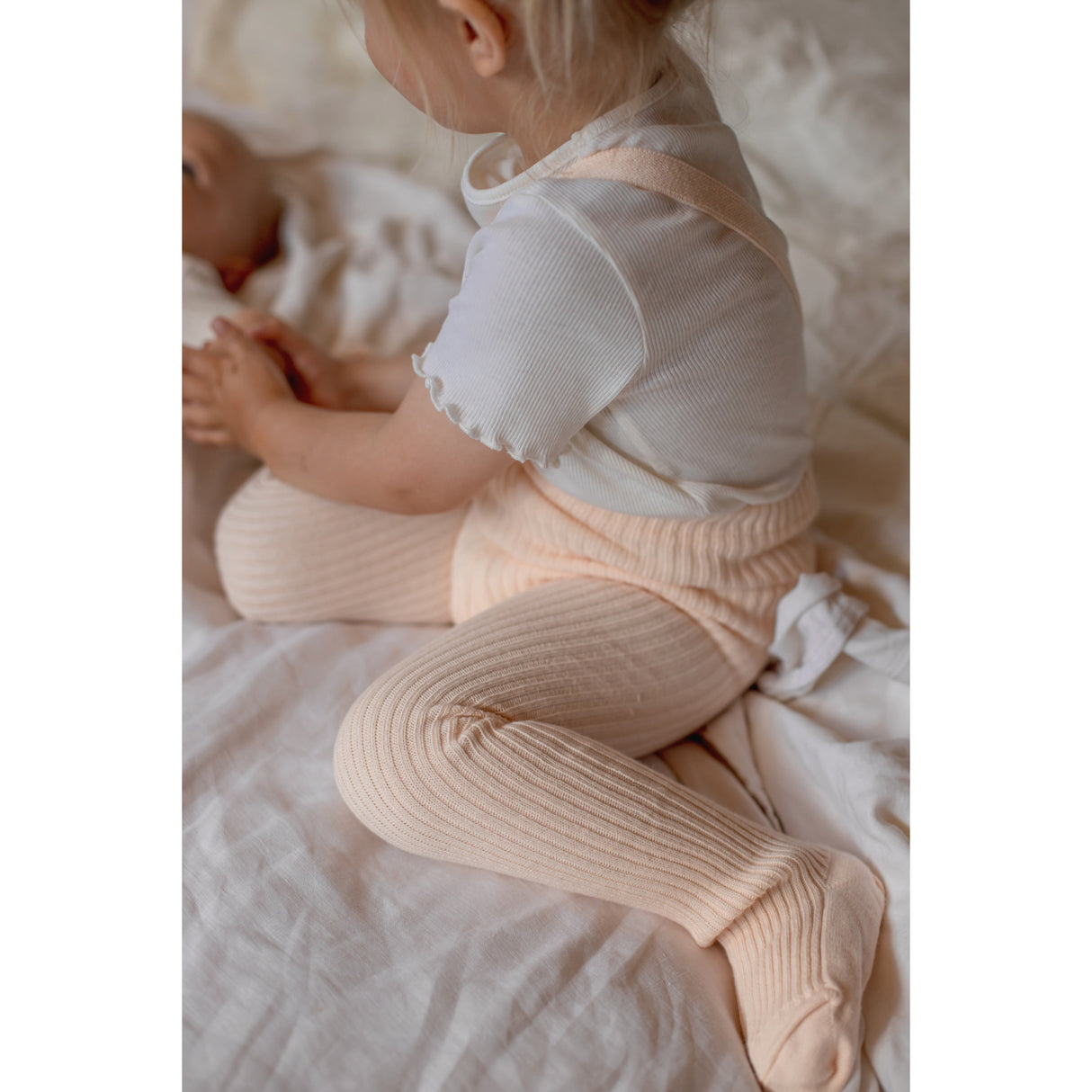 Silly Silas Hippy Footed Tights With Braces Silky Peach