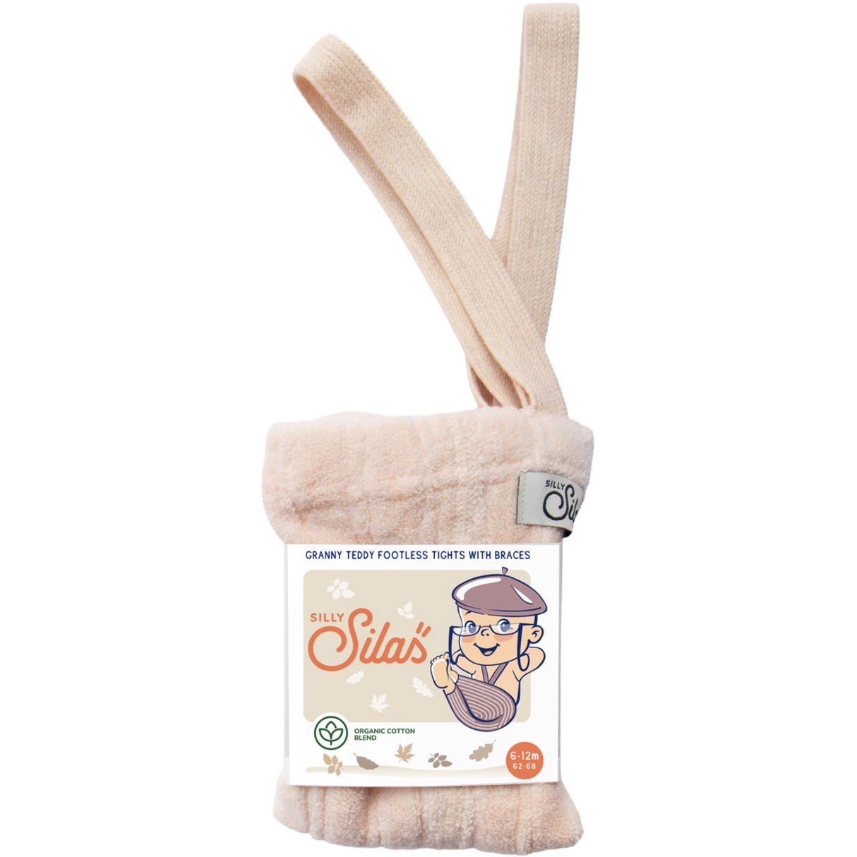 Silly Silas Granny Teddy Footless Tights With Braces Silky Peach