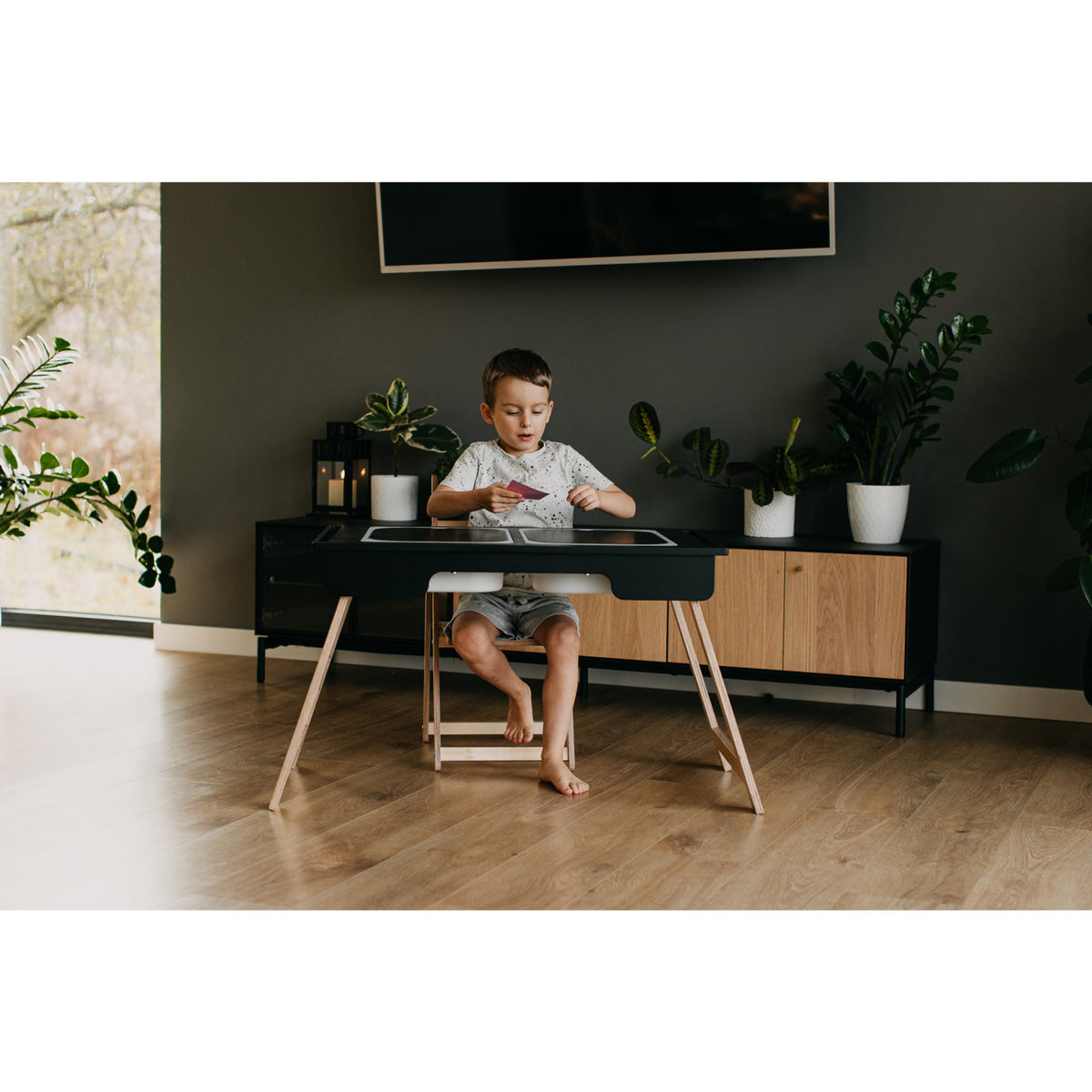 Duck Woodworks Black Sensory Table With 2 Boxes Included