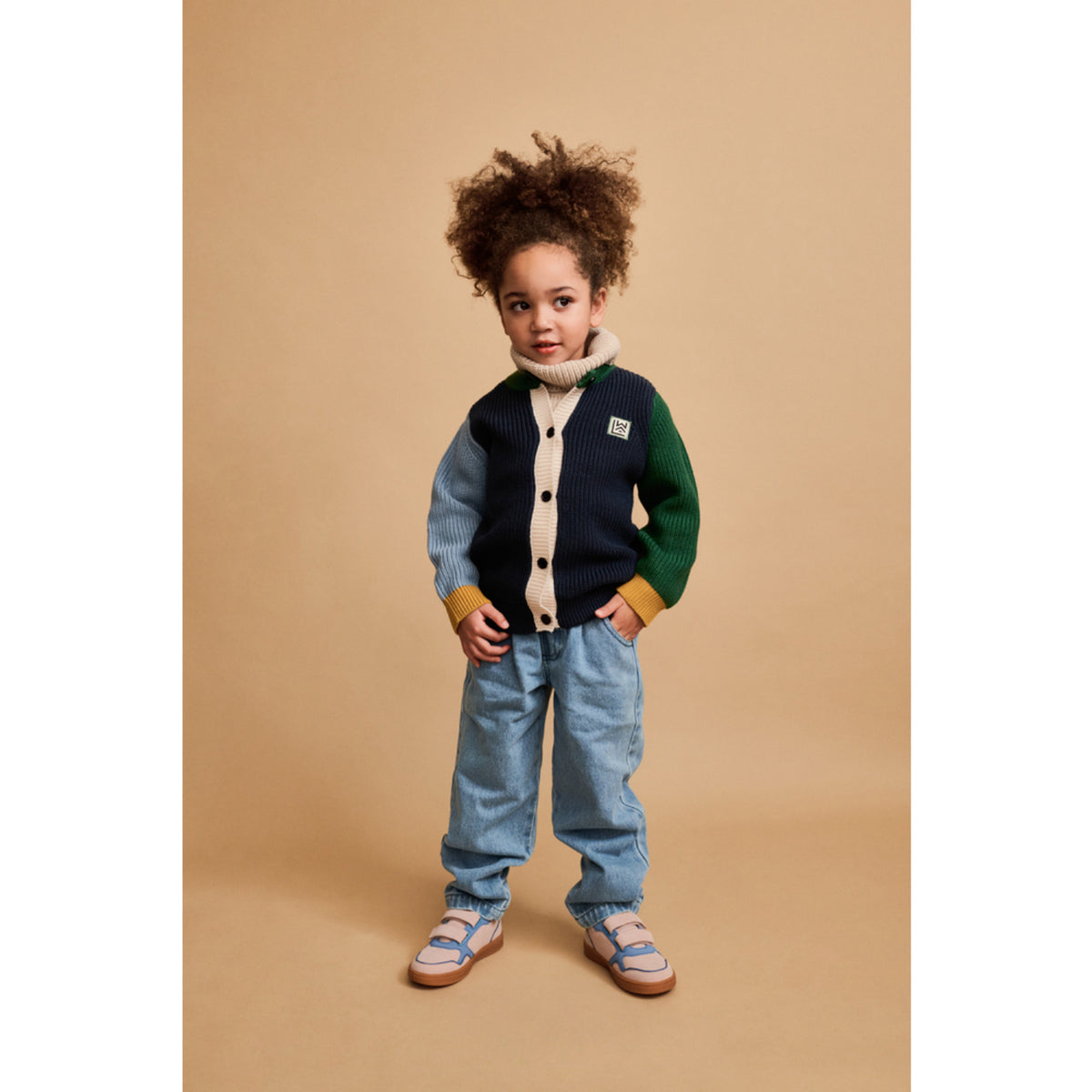 LIEWOOD Classic Navy Multi Mix Thea Cotton Knit Cardigan