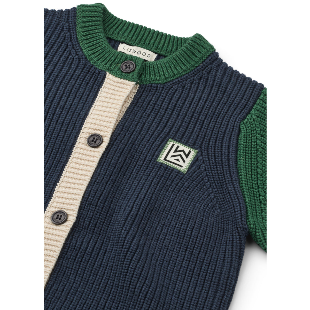 LIEWOOD Classic Navy Multi Mix Thea Cotton Knit Cardigan