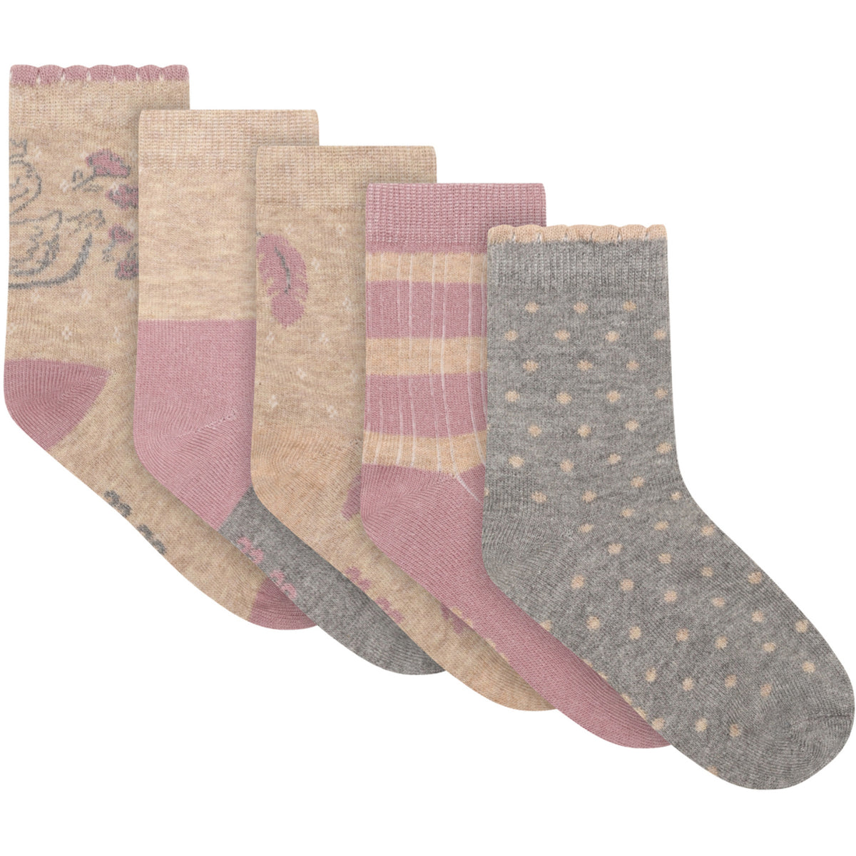 Minymo Elderberry Socks W. Pattern (5-Pack)