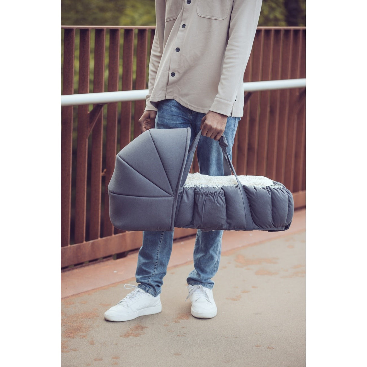 Sebra Blue Olive Hood For 3-In-1 Baby Nest