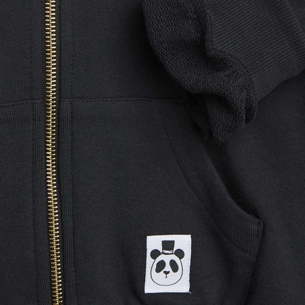 Mini Rodini Basic Solid Zip Hoodie Black