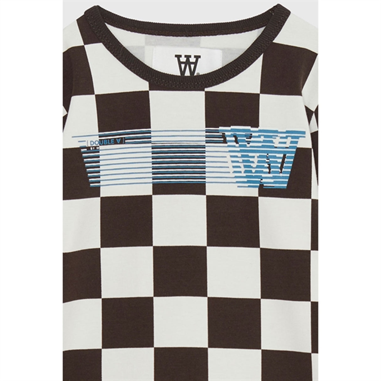 Wood Wood Off-White/Black Coffee Aop Kim Checkered Blouse