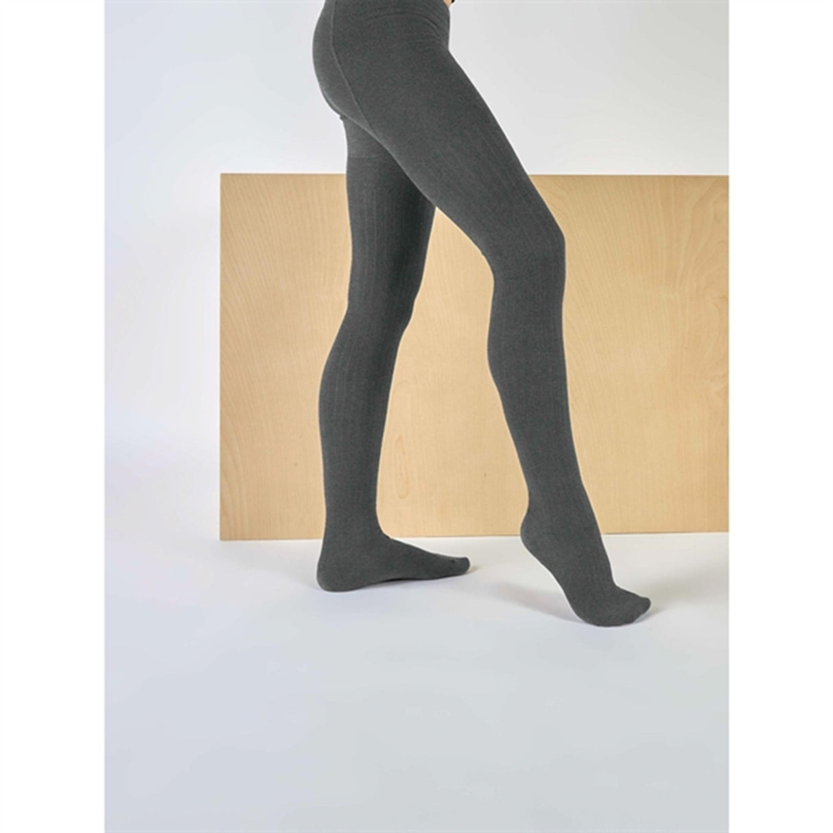 Name it Dark Grey Melange Rib Tights 2-pack Noos