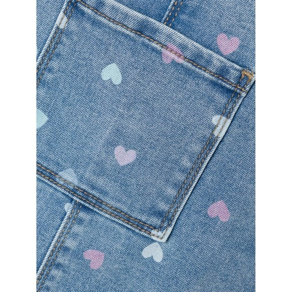 Name it Medium Blue Denim Hearts Rosa Denim Dress