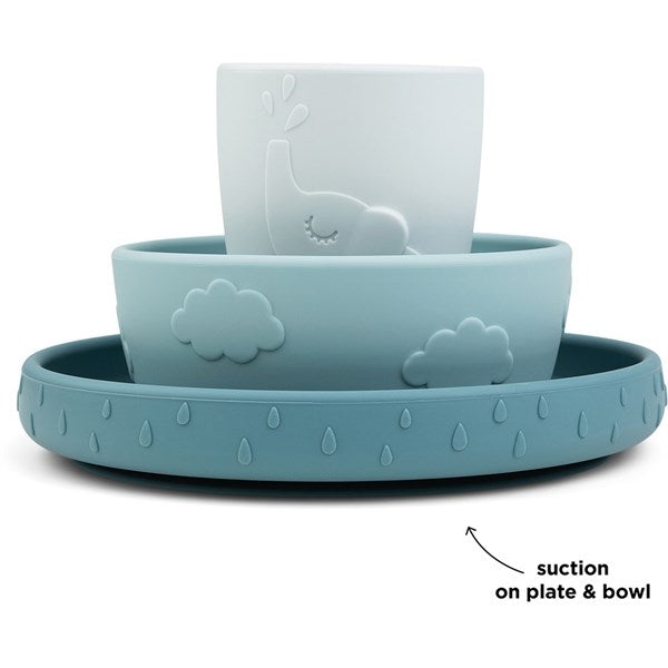 Done by Deer Stick&Stay Dinner Set Deer Friends Blue