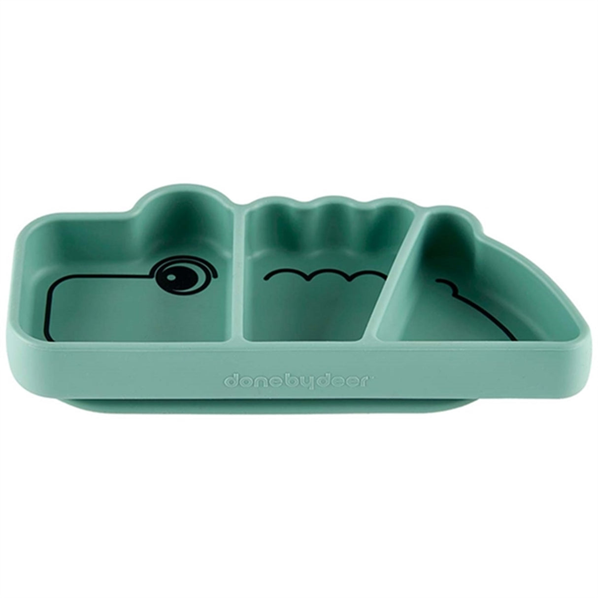 Done by Deer Silicone Stick & Stay Snack Plate Croco Green