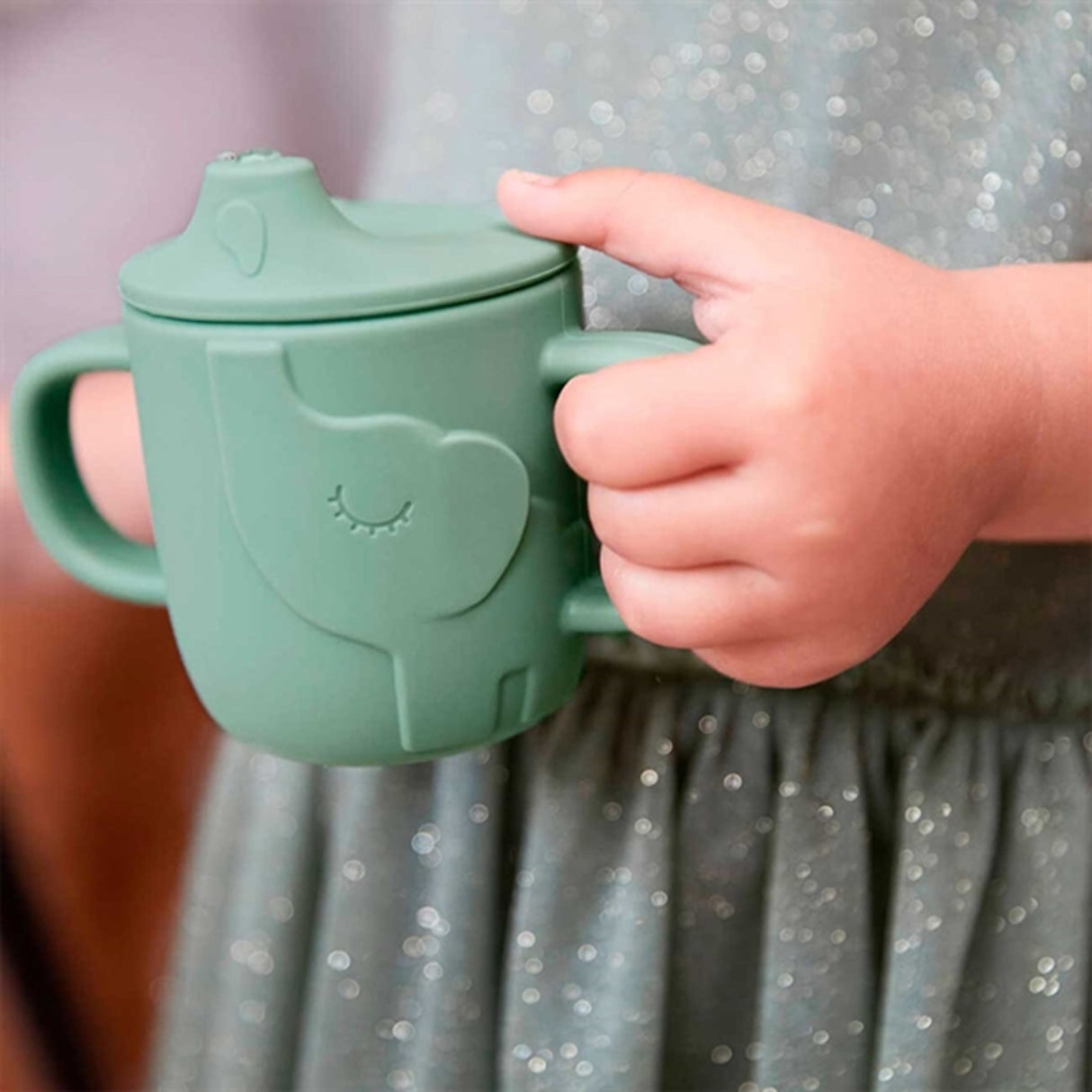 Done by Deer Peekaboo Spout/Snack Cup Set Deer Friends Green