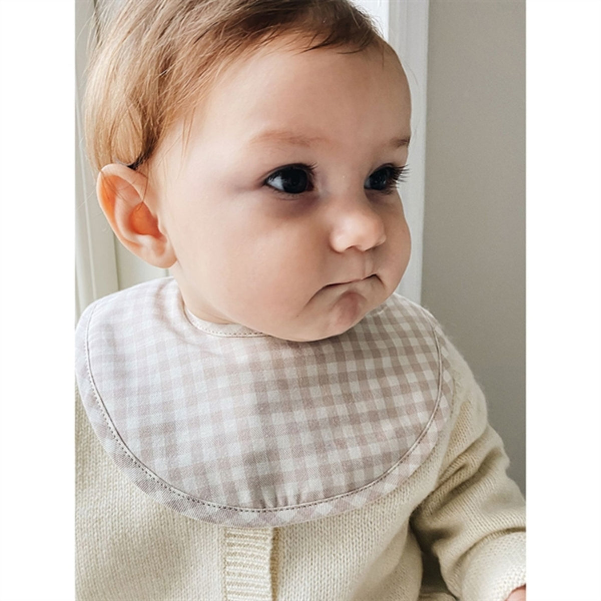 lalaby Blue gingham Bibi Bib 2-pack