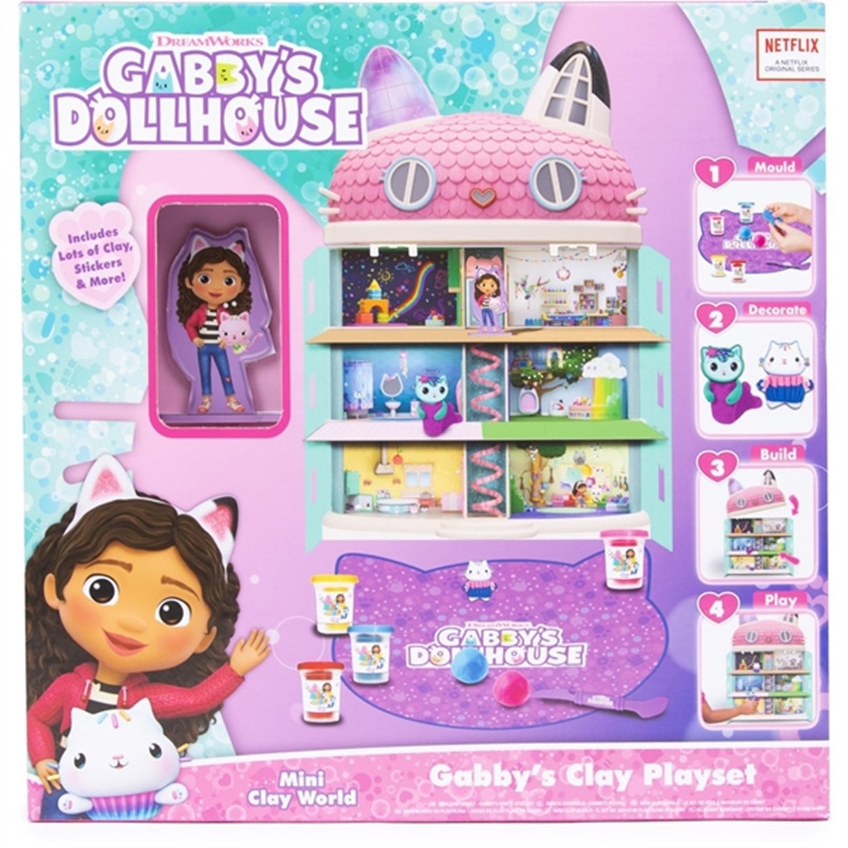 Gabby's Dollhouse DIY Clay Cats & Dollhouse Set