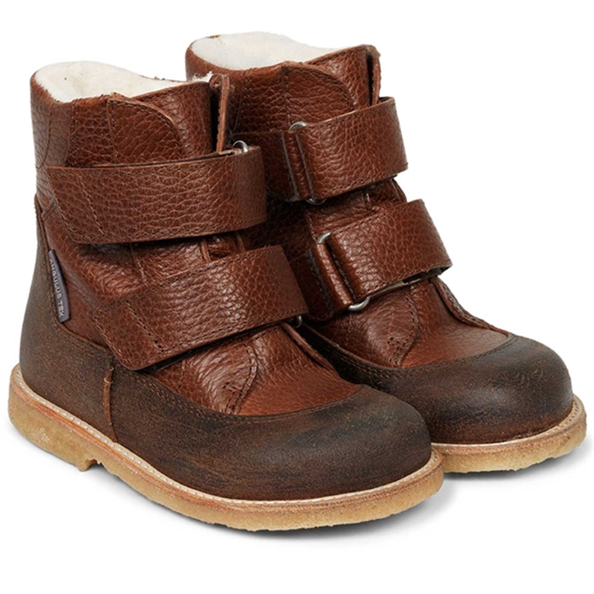 Angulus TEX Boots w. Velcro Dark Brown/Cognac