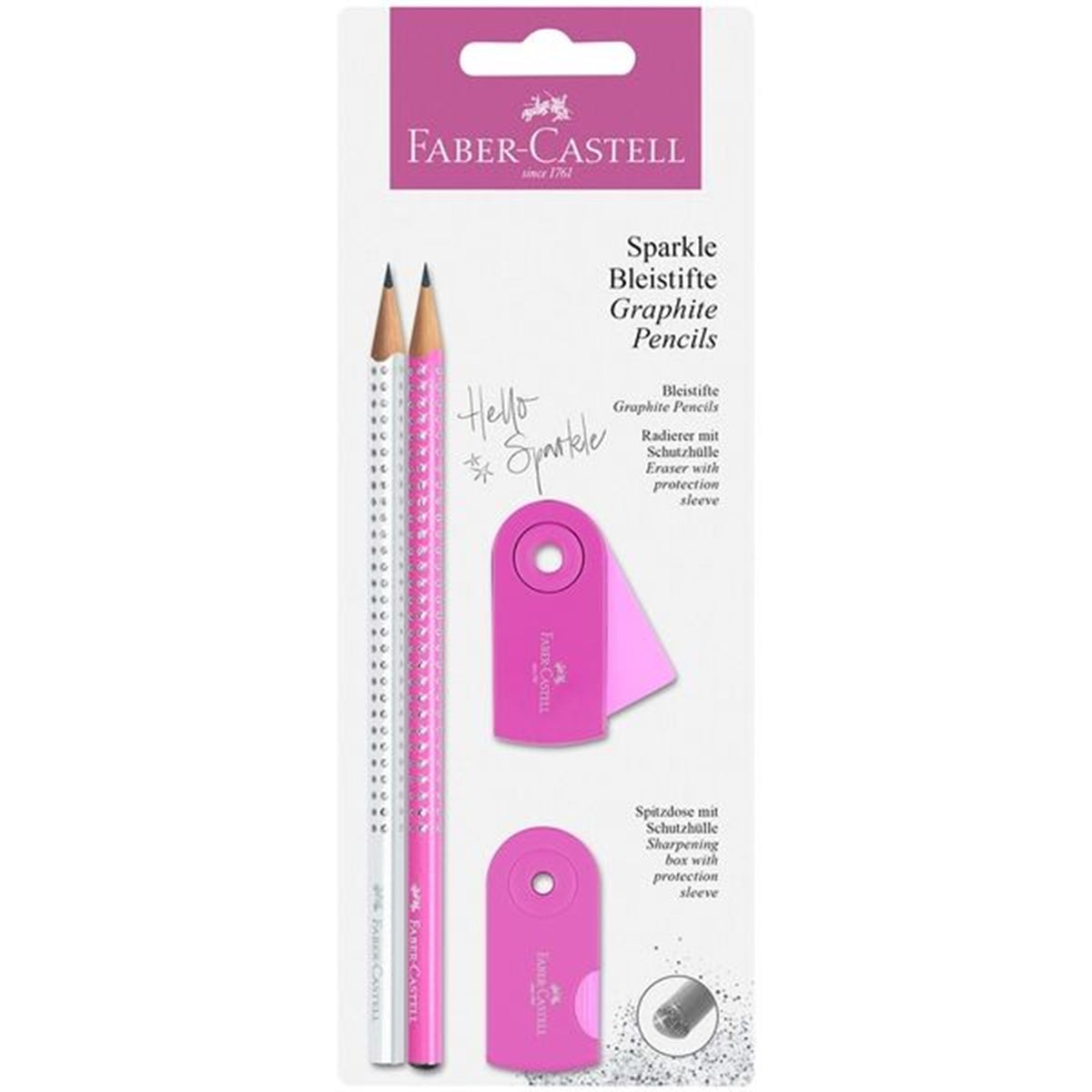 Faber Castell Sparkle Pencils White/Pink