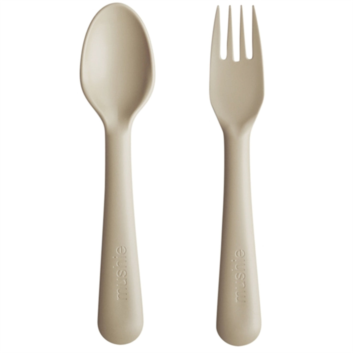 Fork And Spoon Set Vanilla - Mushie → Luksusbaby.com – Luksusbaby KR