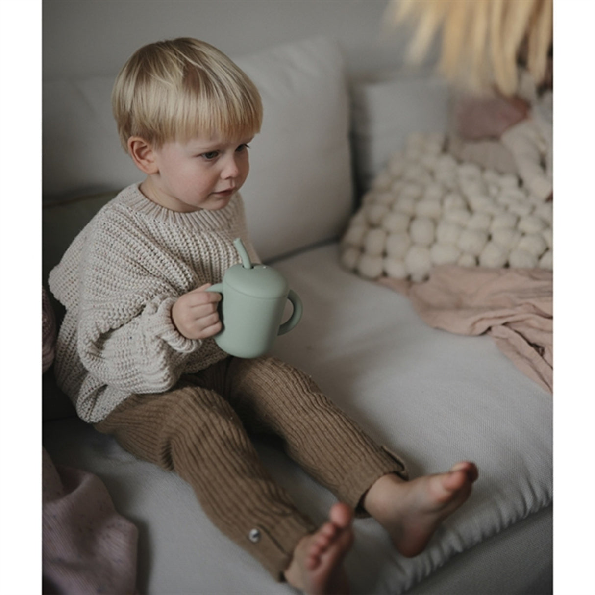 Mushie Silicone Training Cup Cambridge Blue