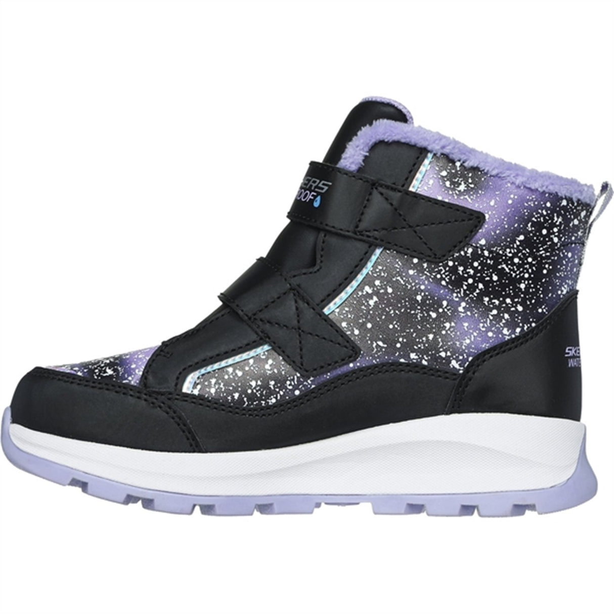 Skechers Girls Storm Blazer Waterproof Boots Black Lavender 2