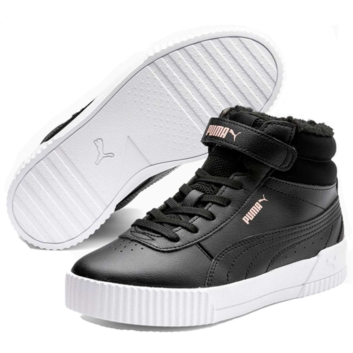 Puma Carina Mid Fur Sneakers Black/Rose/Gold