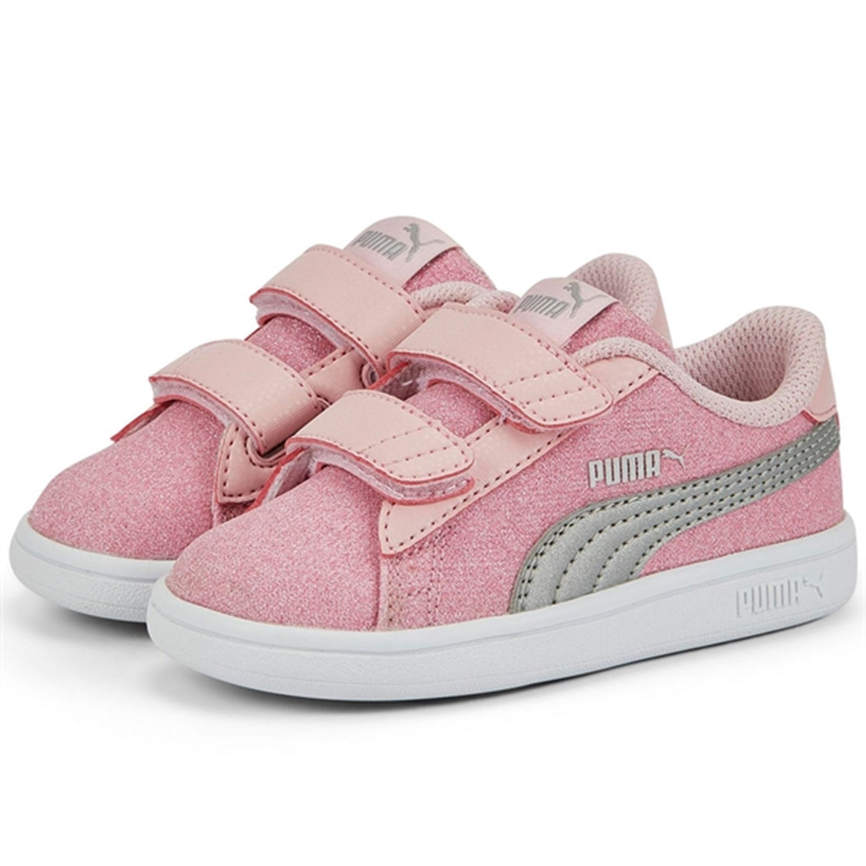 Puma Smash V2 Glitz GlamV Pink-Puma Silver Sneakers
