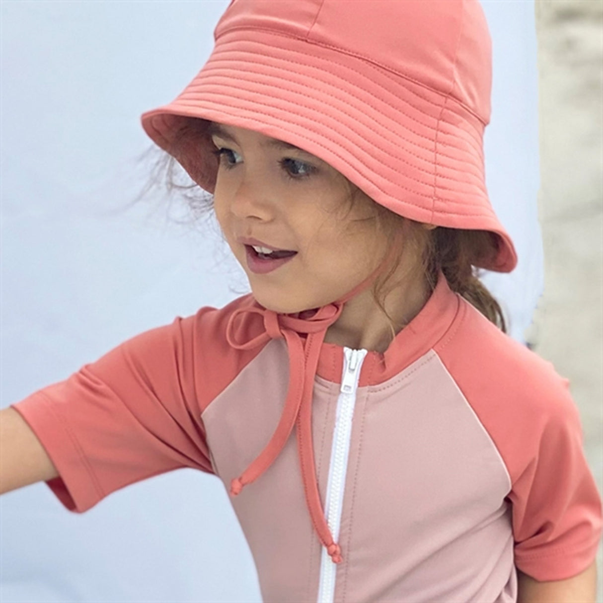 Petit Crabe Rose Nude/Morocco Multi Color Sunsuit with Zipper