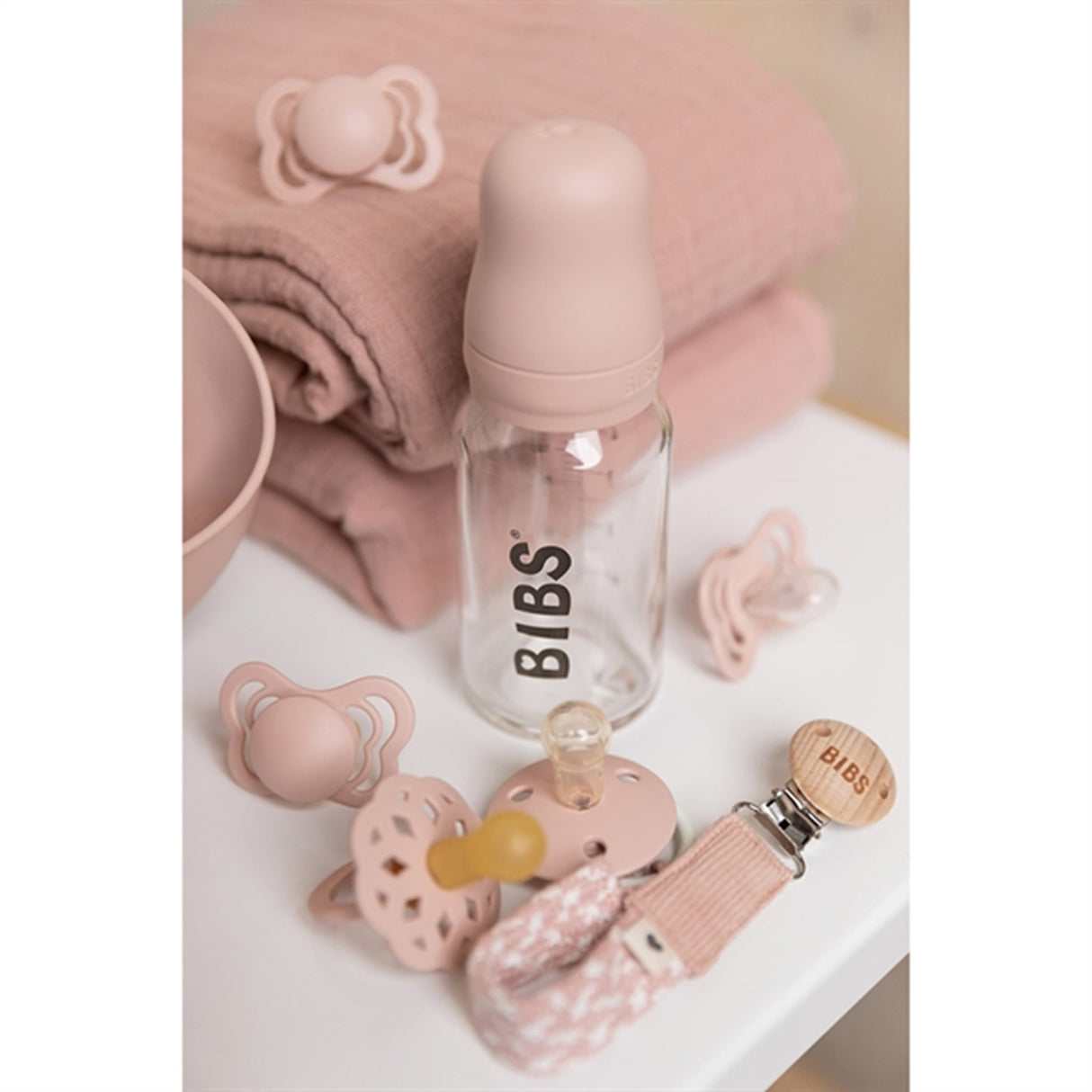 Bibs Baby Glass Bottle Complete Set Blush 110 ml 5