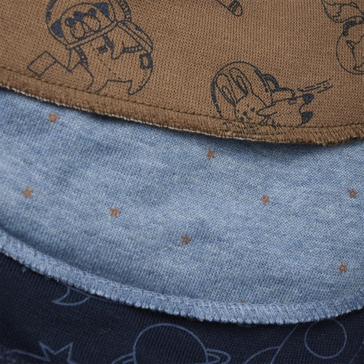 Pippi Bandana Bib 3-pack Ashley Blue