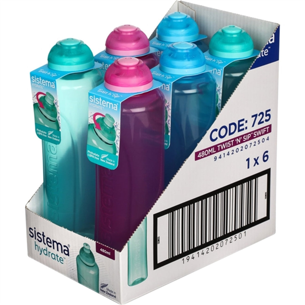 Sistema Twist 'n' Sip Swift Water Bottle 480 ml Blue