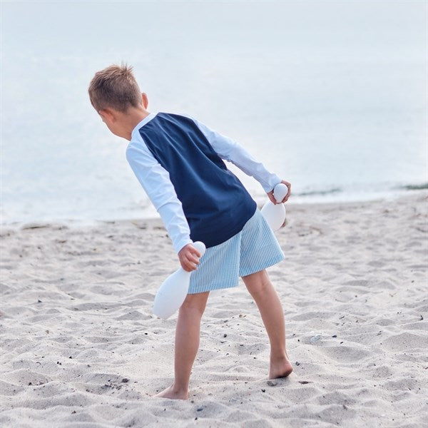 Petit Crabe Blue/White Raglan UV Swim Shirt