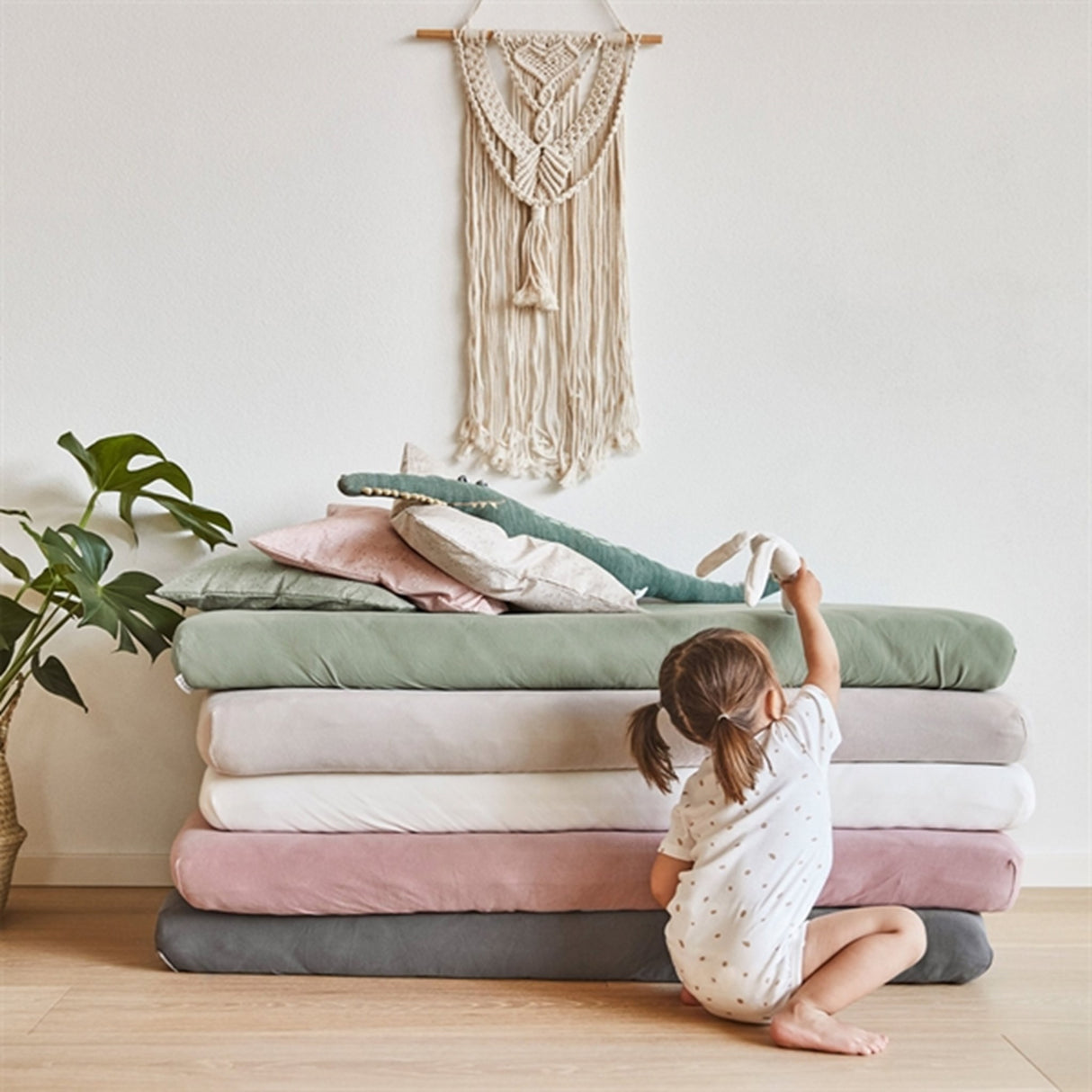 Leander Sheet for Baby Bed 2-Pack Sage Green