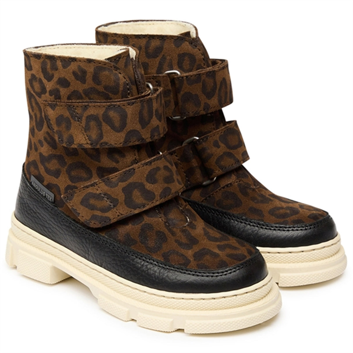 Angulus Tex-Boots w Velcro and Wool Lining Black/ Brown leo