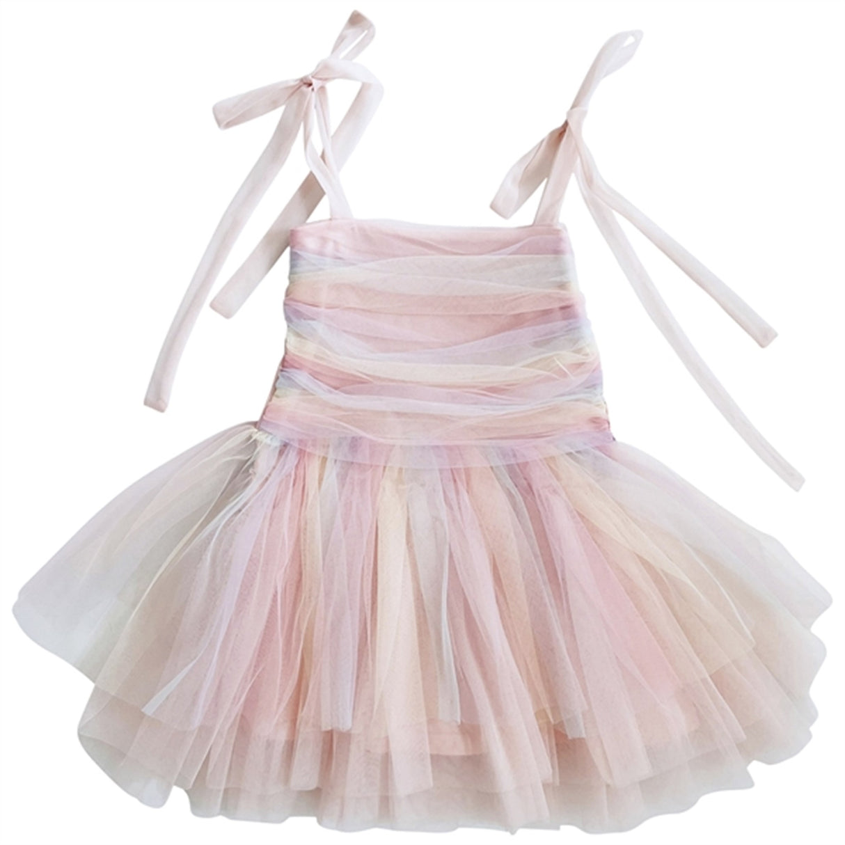 Dolly by Le Petit Tom Unicorn Rainbow Ballerina Tulle Tutu Dress Rainbow Pastel