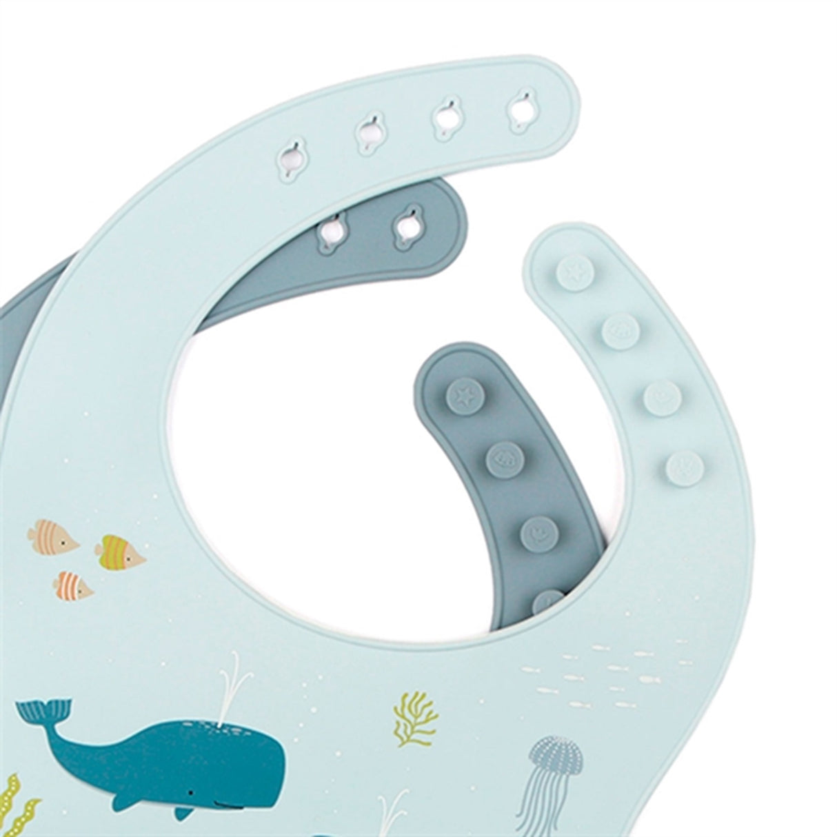 A Little Lovely Company Silicone Bib 2-pack Ocean