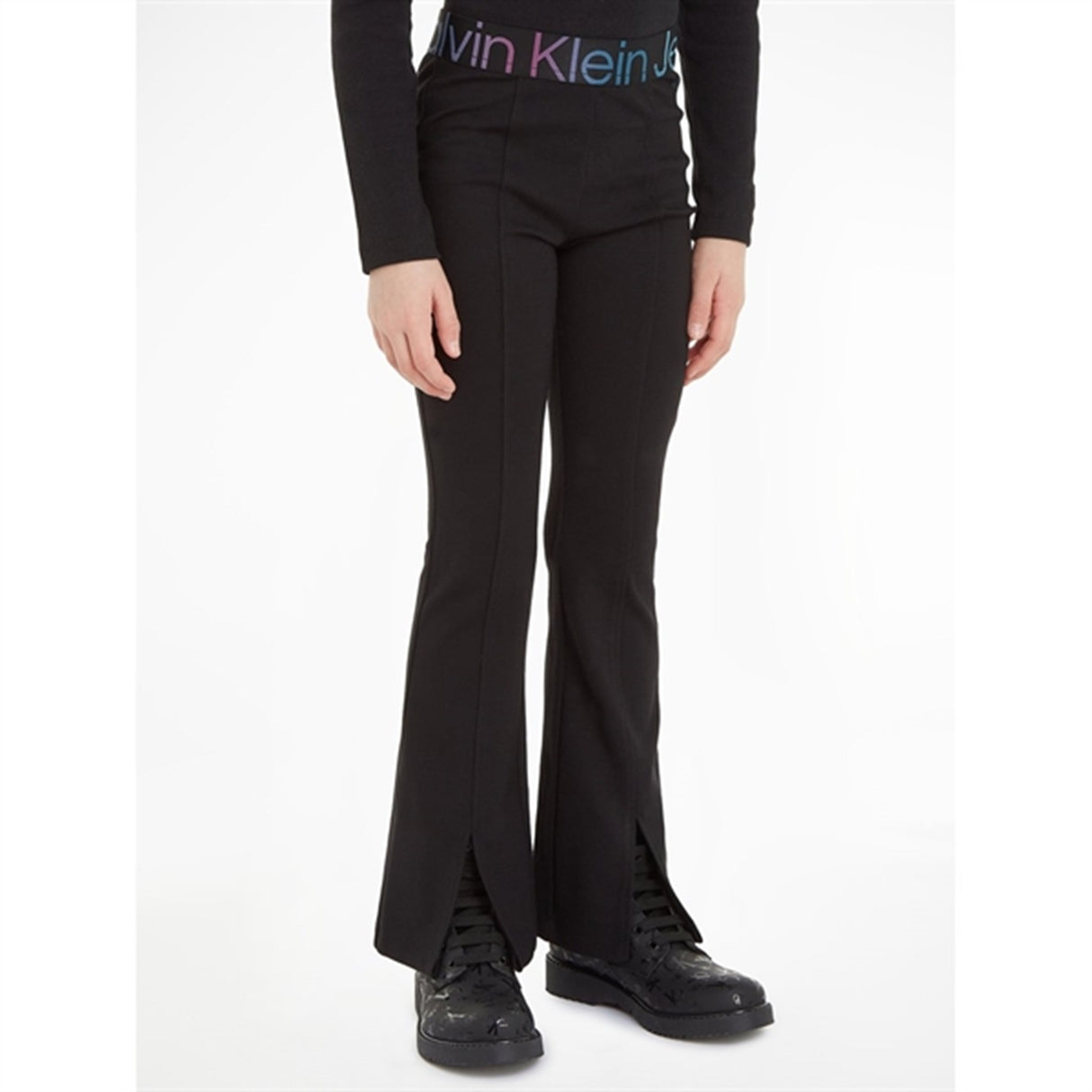 Calvin Klein Punto Tape Flare Pants Ck Black