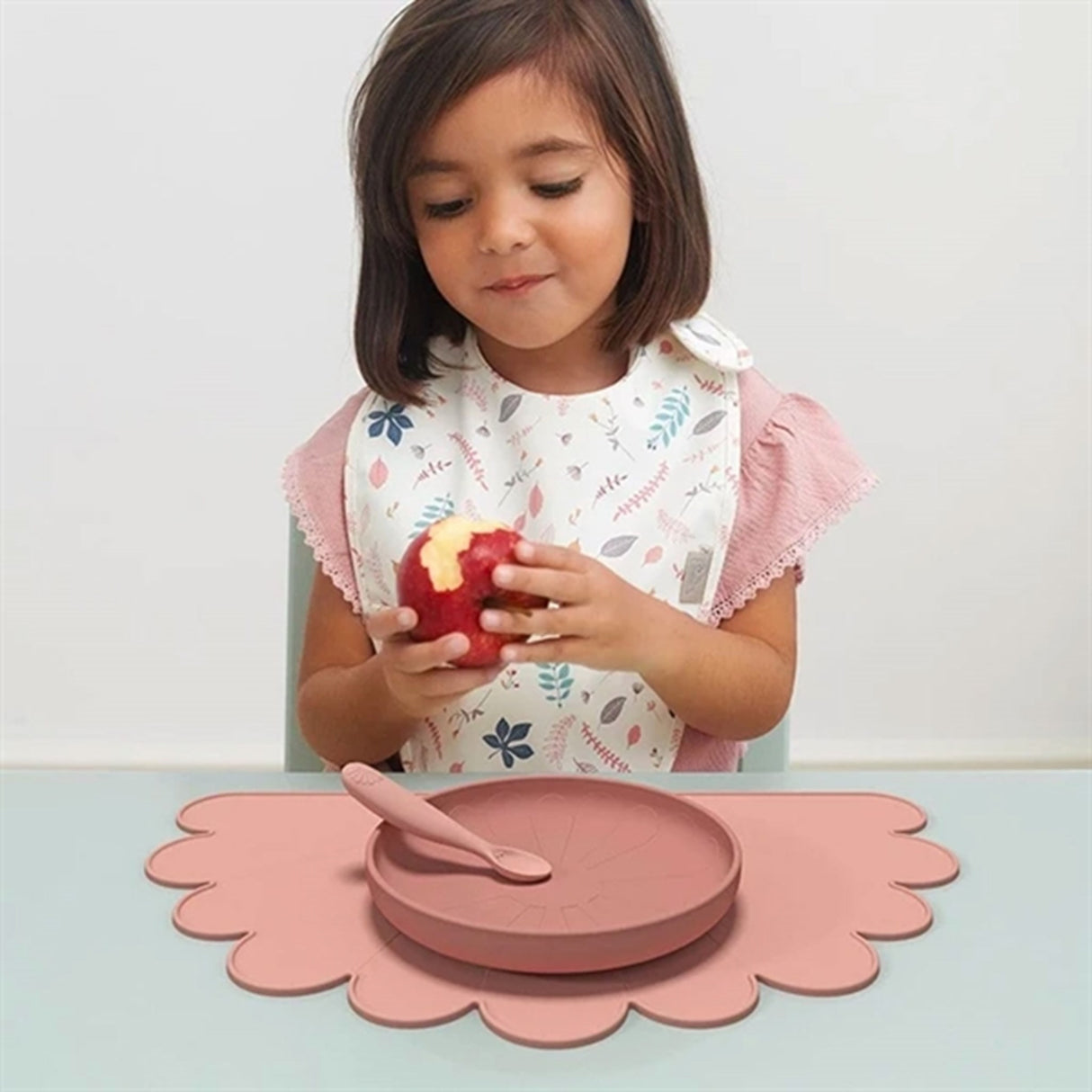 Cam Cam Copenhagen Bibs 2-pack Pressed Leaves Rose / Dusty Rose