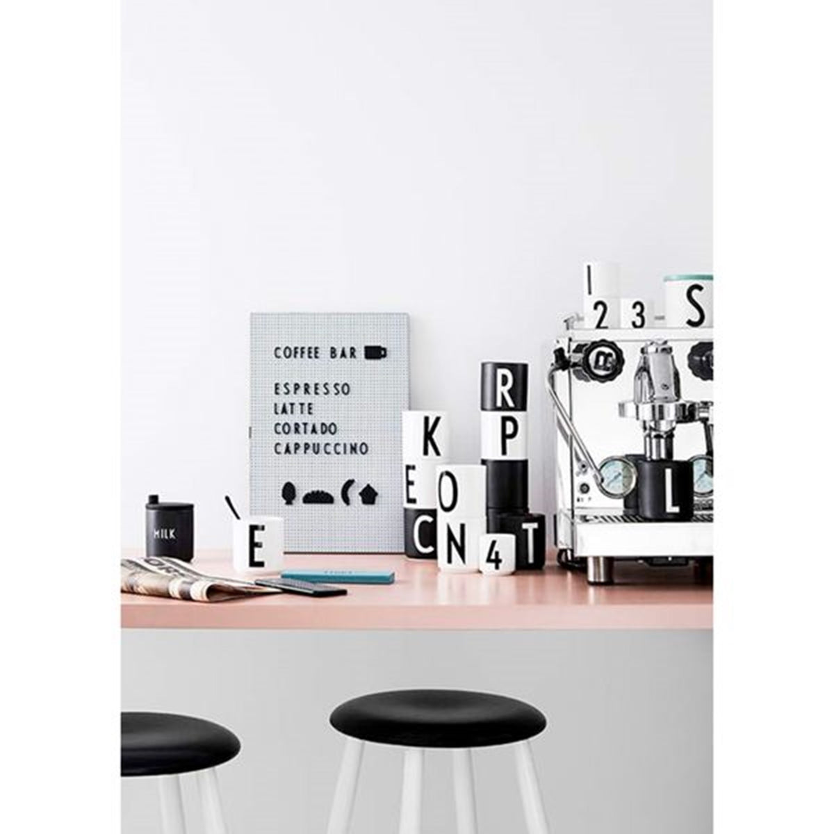 Design Letters Food Icons for Messageboard White 2