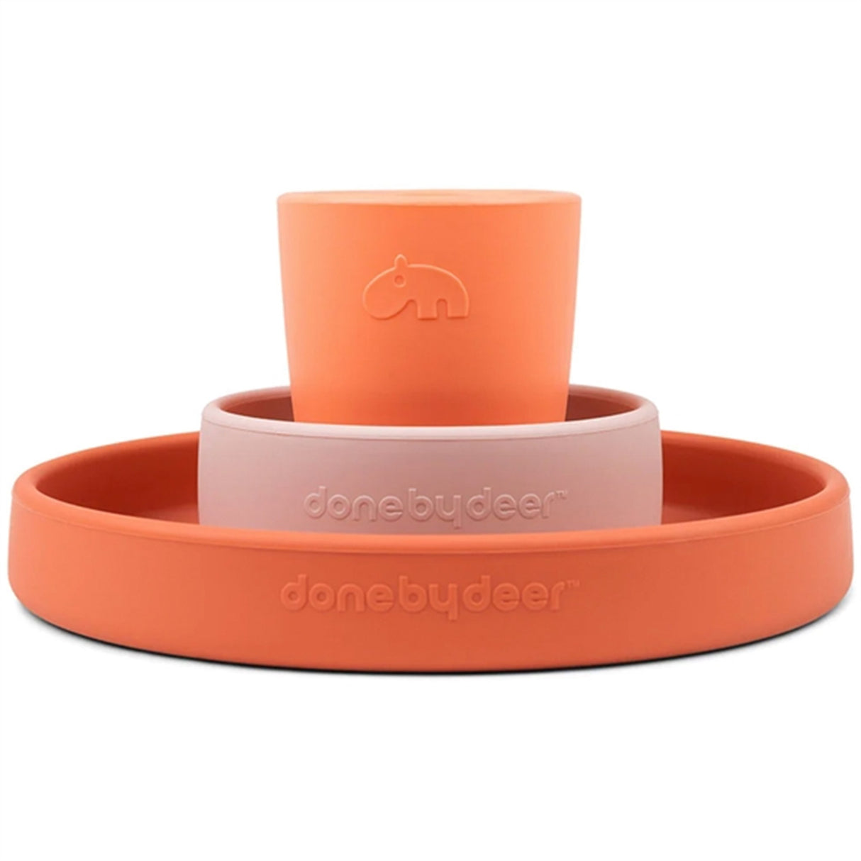 Done by Deer Silicone Dinner Set Happy Clouds Papaya