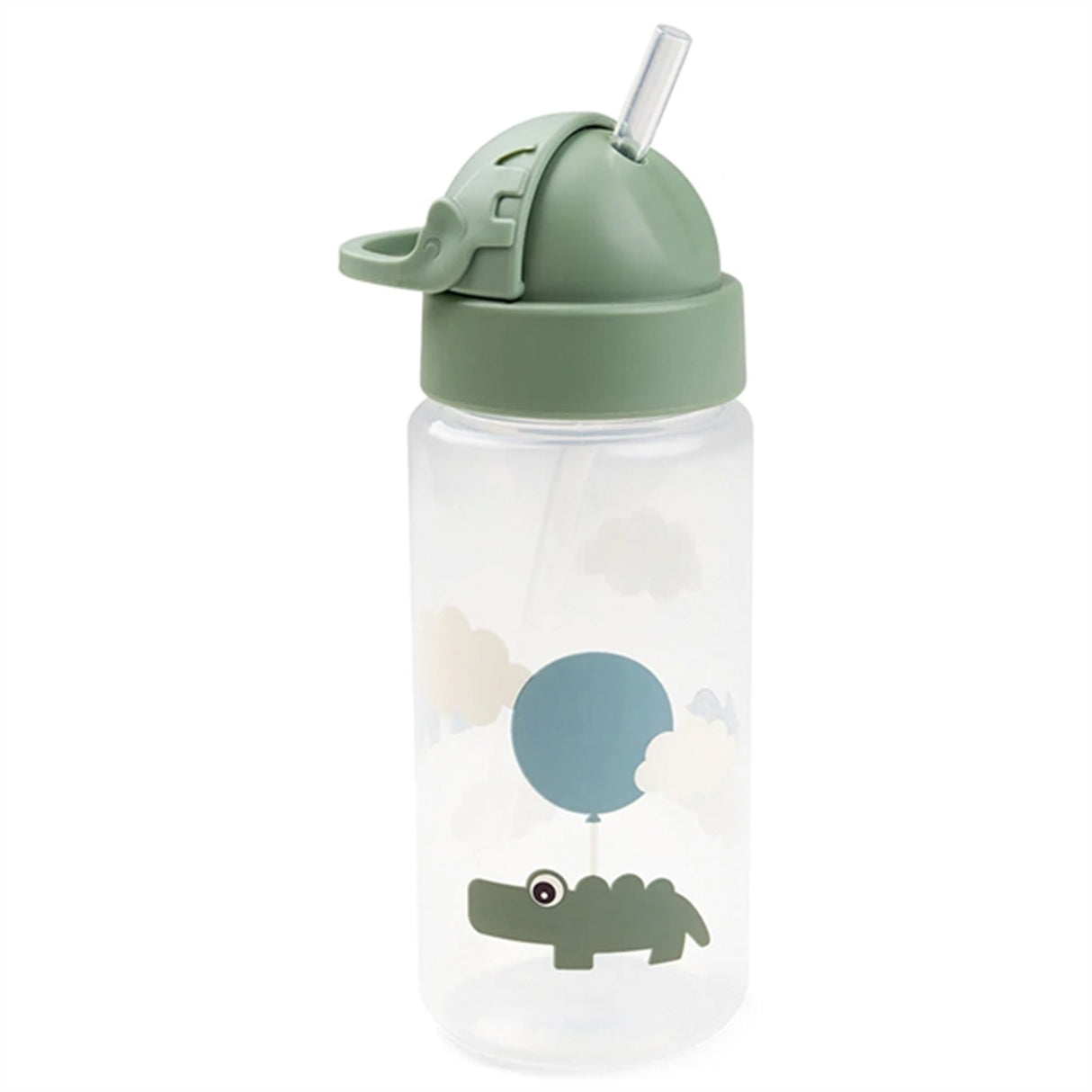 Done by Deer Straw Bottle Happy Clouds Green