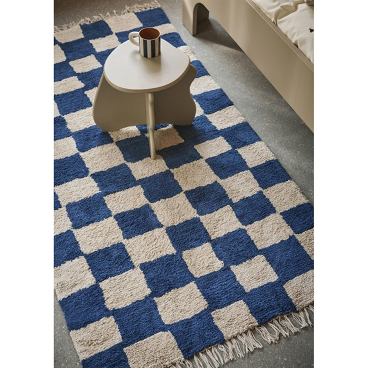 Ferm Living Mara Washable Rug Deep Blue/Warm Sand