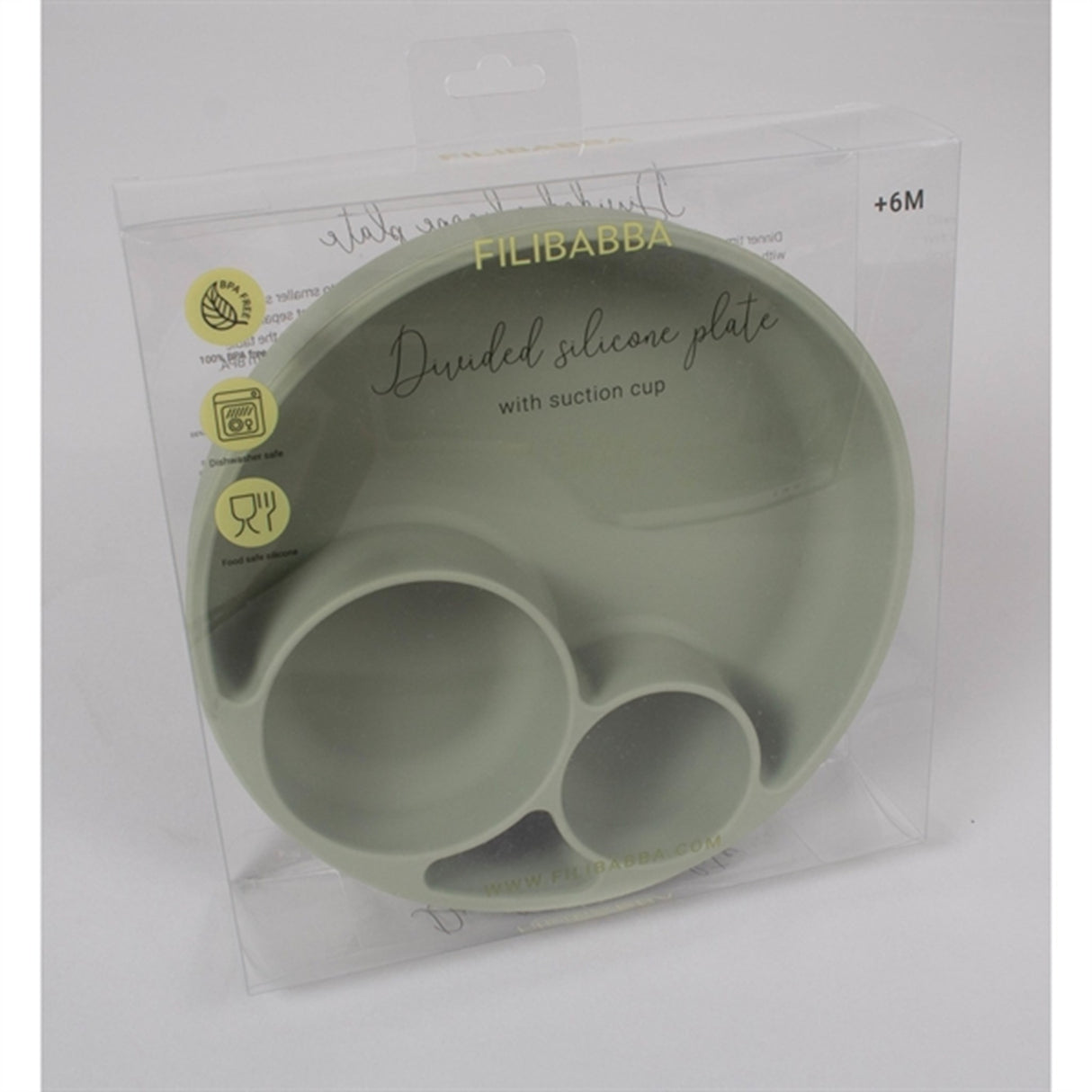 FILIBABBA Plate Divided Green