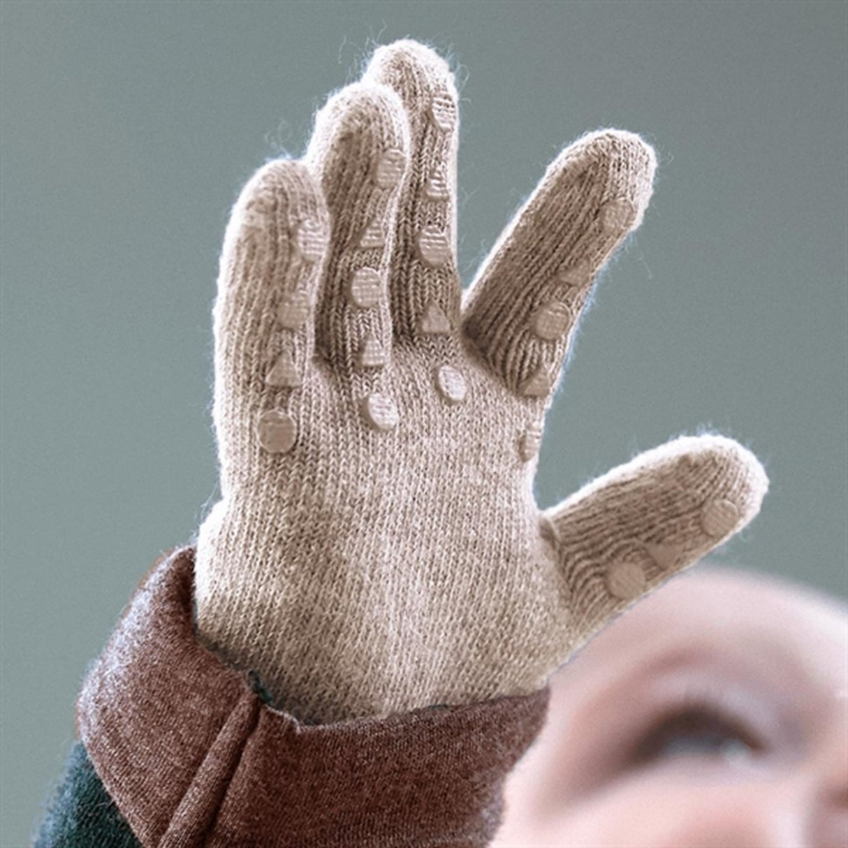 Gobabygo Wool Grip Gloves Sand