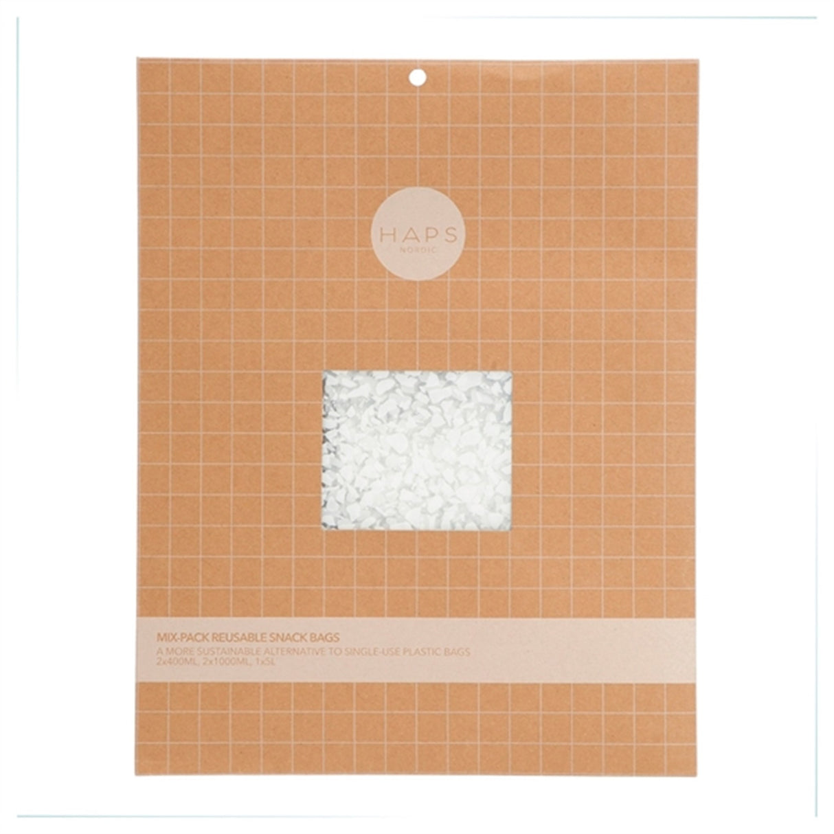 Haps Nordic Transparent Terazzo Reusable Snack Bags Mixed Pack